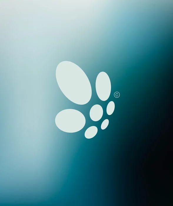 Teal gradient butterfly logo