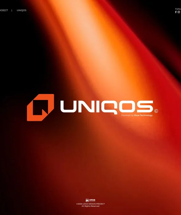 Uniqos logo on red gradient